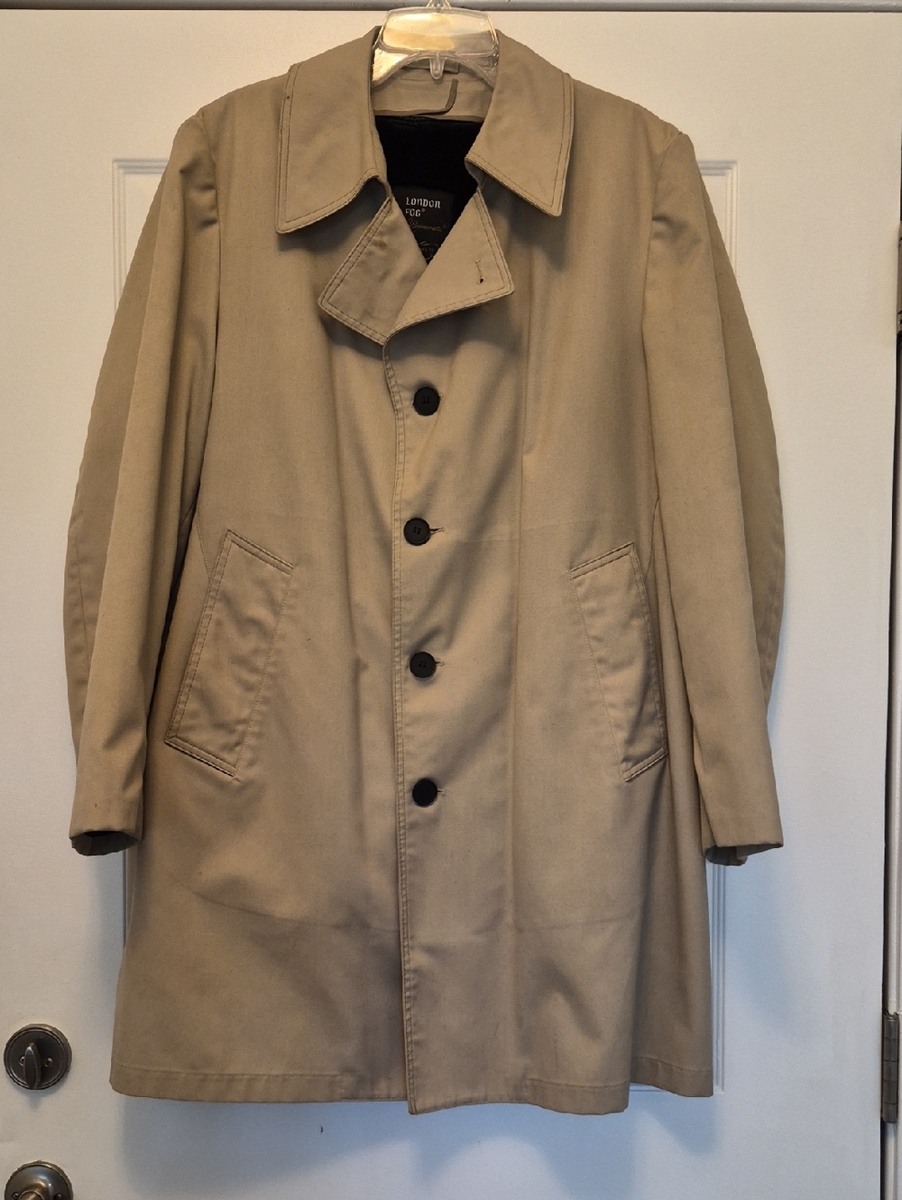 London Fog Khaki Men's Trench Coat With Zippered Lining Size 42 Reg
